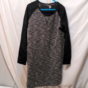 Merona black and white long sleeve goth Style dress size medium pockets